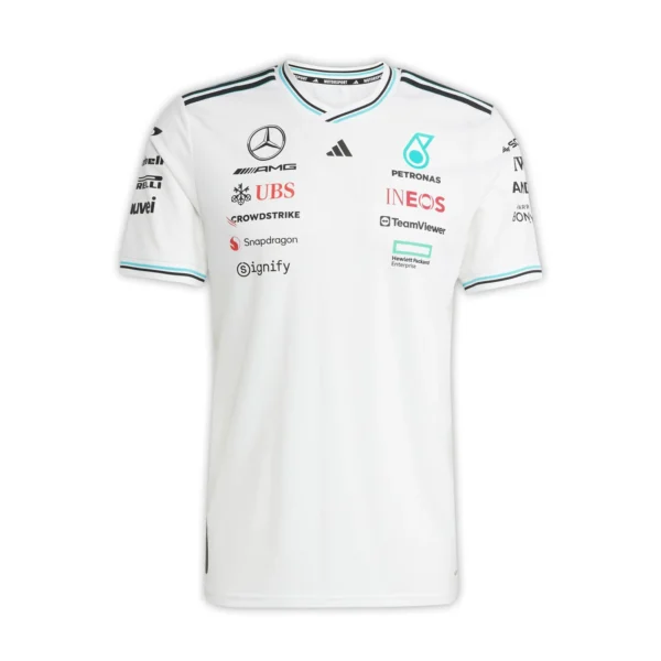 Mercedes AMG Petronas F1 2025 Team Driver T-Shirt – White
