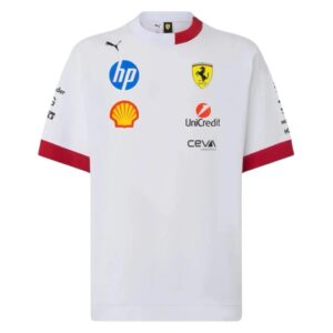 Scuderia Ferrari 2025 Drivers Oversized T-Shirt - White Miami